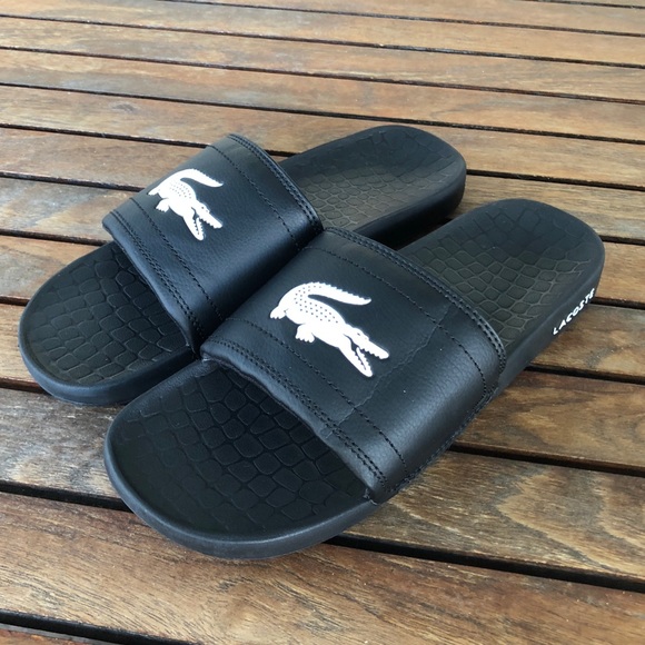 mens lacoste flip flops size 9